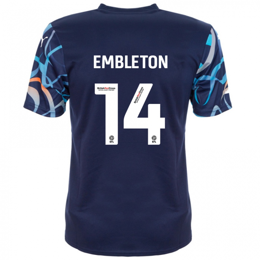 Hombre Camiseta Elliot Embleton #14 Azul Marino 2ª Equipación 2024/25 La Camisa Argentina