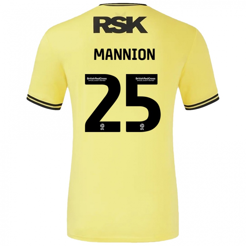 Hombre Camiseta Will Mannion #25 Amarillo Negro 2ª Equipación 2024/25 La Camisa Argentina