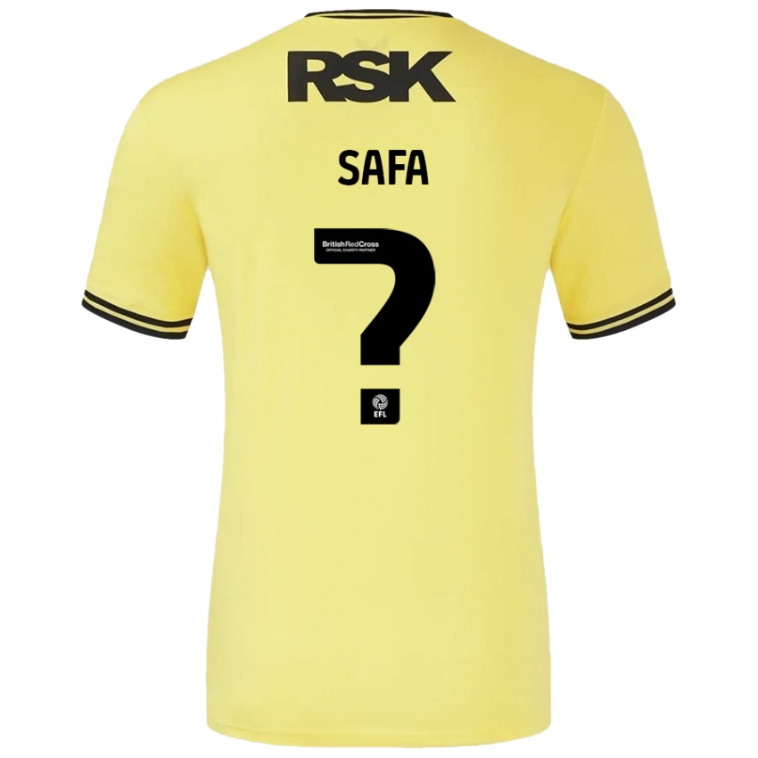 Hombre Camiseta Jacob Safa #0 Amarillo Negro 2ª Equipación 2024/25 La Camisa Argentina