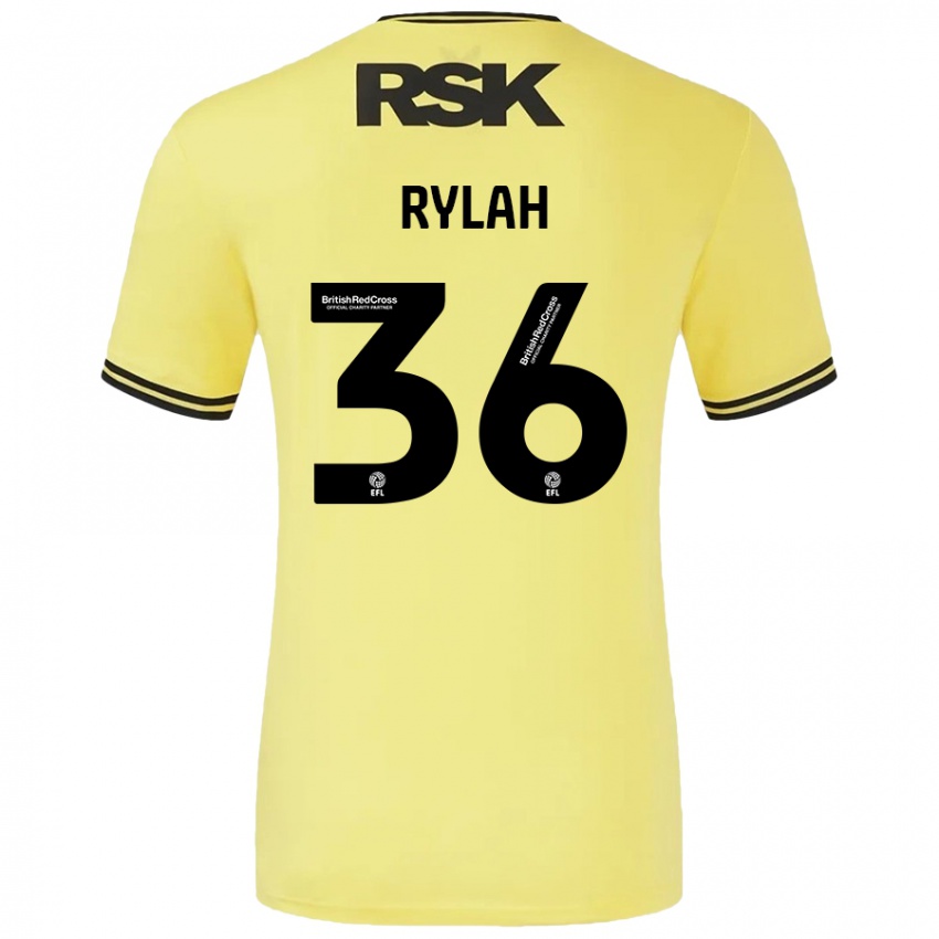 Hombre Camiseta Henry Rylah #36 Amarillo Negro 2ª Equipación 2024/25 La Camisa Argentina