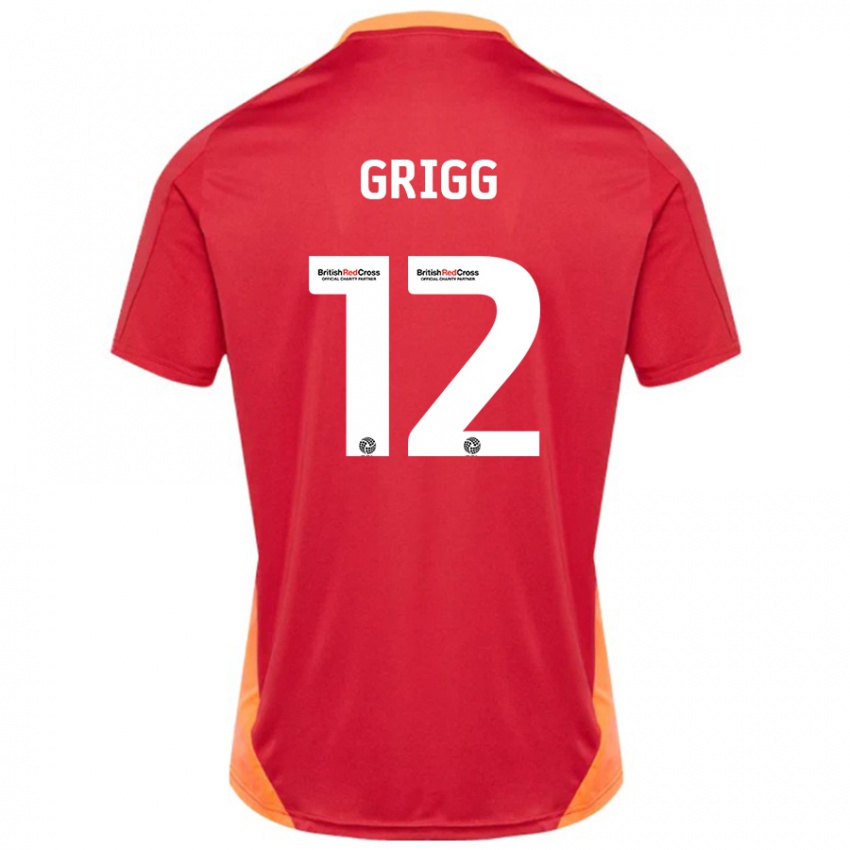 Hombre Camiseta Katie Grigg #12 Azul Blanquecino 2ª Equipación 2024/25 La Camisa Argentina