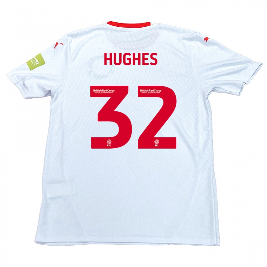 Hombre Camiseta Kayden Hughes #32 Blanco 2ª Equipación 2024/25 La Camisa Argentina