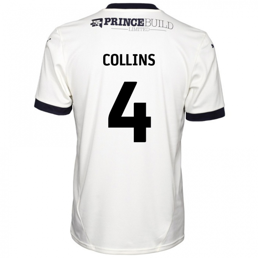 Hombre Camiseta Archie Collins #4 Blanquecino Negro 2ª Equipación 2024/25 La Camisa Argentina