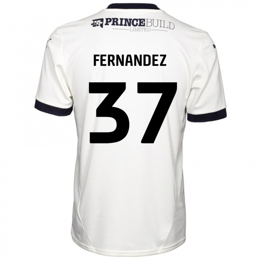 Hombre Camiseta Emmanuel Fernandez #37 Blanquecino Negro 2ª Equipación 2024/25 La Camisa Argentina