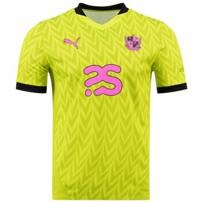 Hombre Camiseta Su Nombre #0 Verde Fluorescente 2ª Equipación 2024/25 La Camisa Argentina