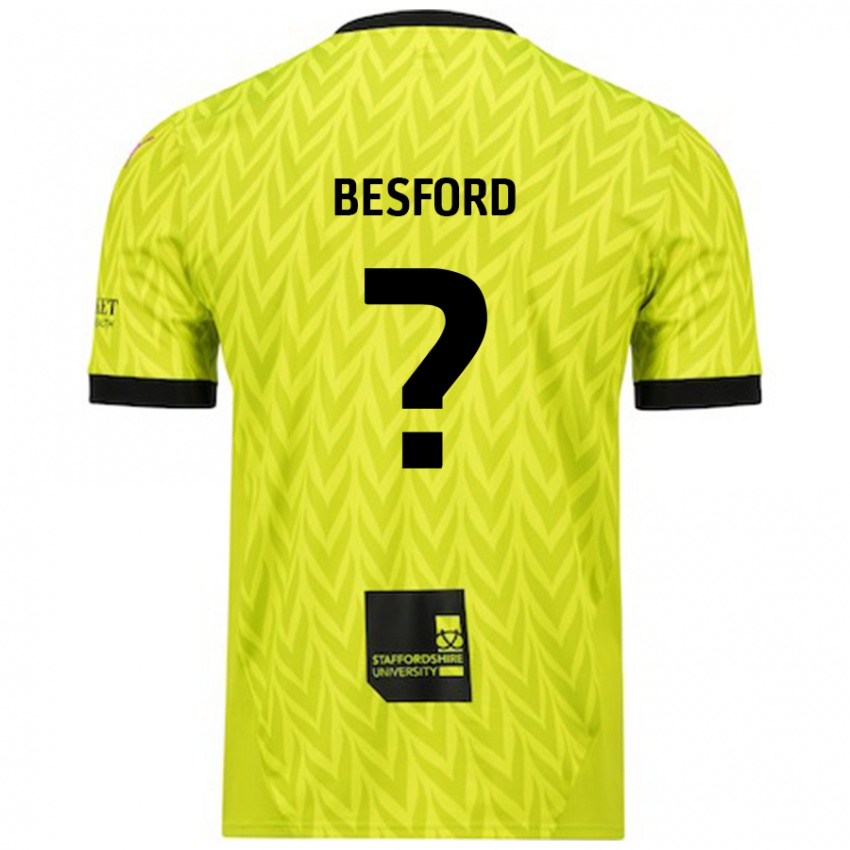 Hombre Camiseta Callum Besford #0 Verde Fluorescente 2ª Equipación 2024/25 La Camisa Argentina