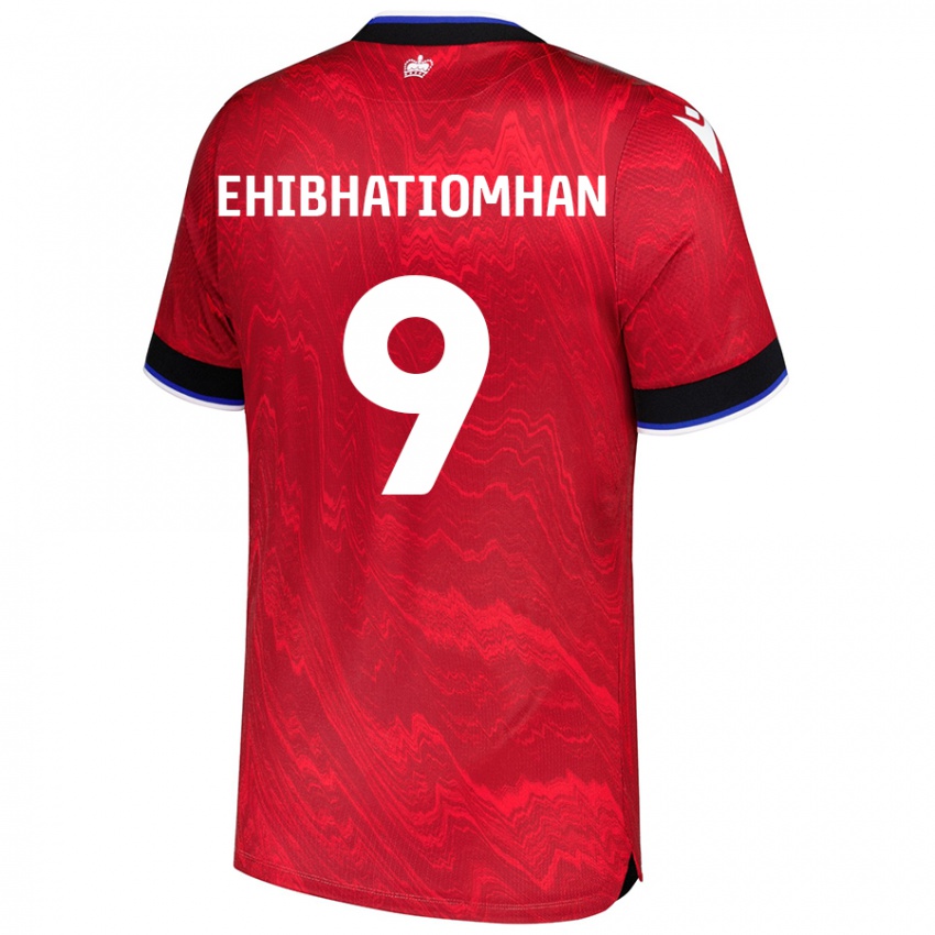 Hombre Camiseta Kelvin Ehibhatiomhan #9 Rojo Negro 2ª Equipación 2024/25 La Camisa Argentina