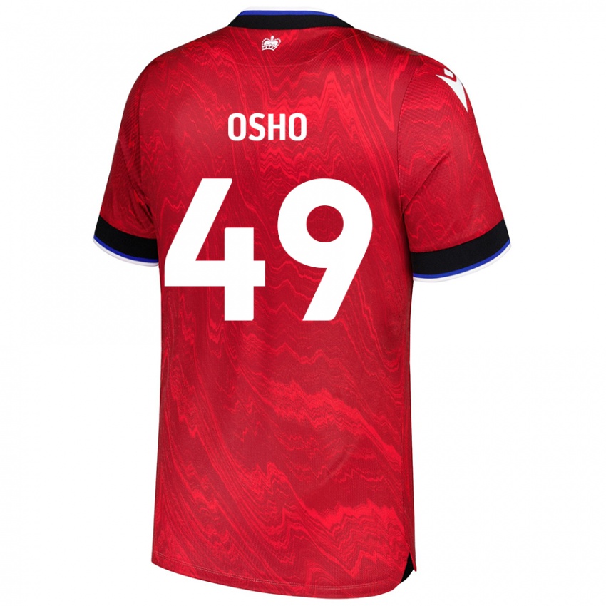 Hombre Camiseta Emmanuel Osho #49 Rojo Negro 2ª Equipación 2024/25 La Camisa Argentina