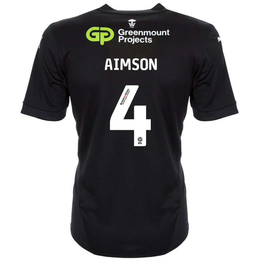 Hombre Camiseta Will Aimson #4 Negro 2ª Equipación 2024/25 La Camisa Argentina