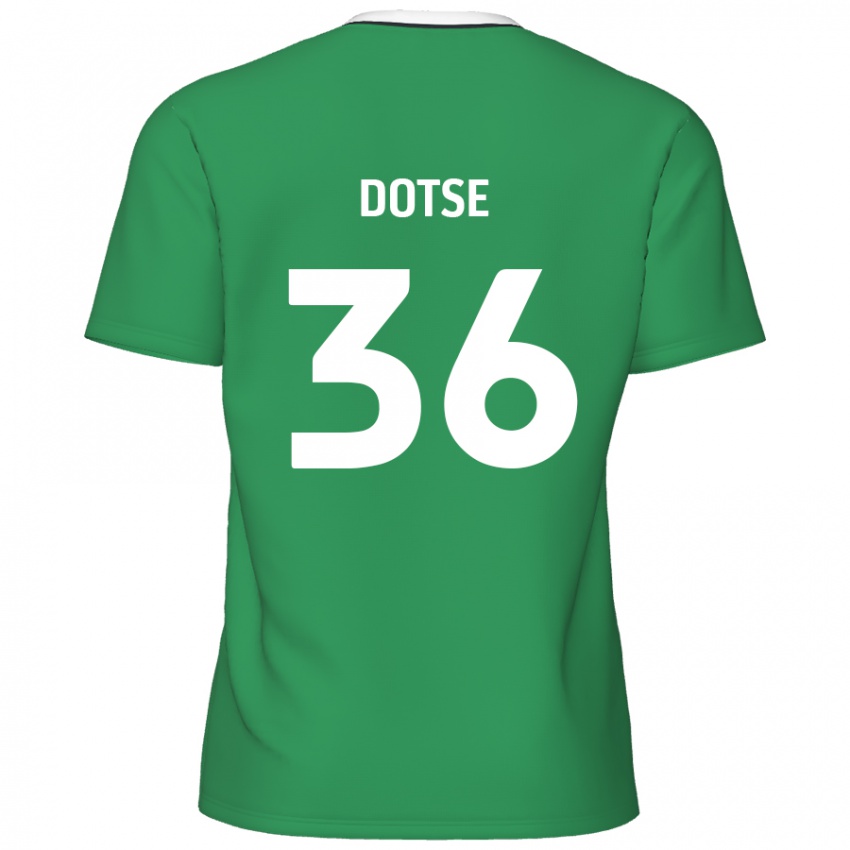 Hombre Camiseta Jahiem Dotse #36 Verde Rayas Blancas 2ª Equipación 2024/25 La Camisa Argentina