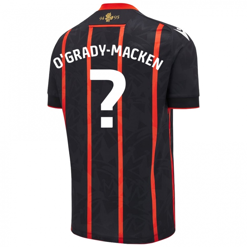 Hombre Camiseta Harley O'grady-Macken #0 Negro Rojo 2ª Equipación 2024/25 La Camisa Argentina