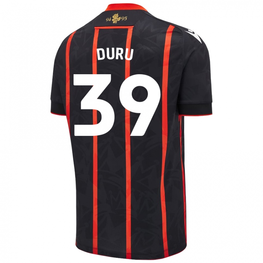 Hombre Camiseta Leo Duru #39 Negro Rojo 2ª Equipación 2024/25 La Camisa Argentina