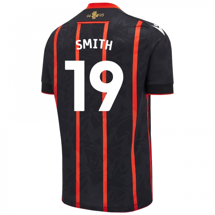 Hombre Camiseta Evie Smith #19 Negro Rojo 2ª Equipación 2024/25 La Camisa Argentina