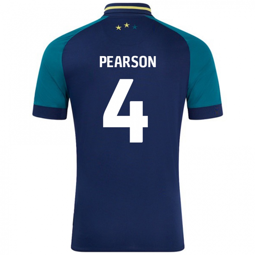 Hombre Camiseta Matty Pearson #4 Azul Marino Verde Oscuro 2ª Equipación 2024/25 La Camisa Argentina