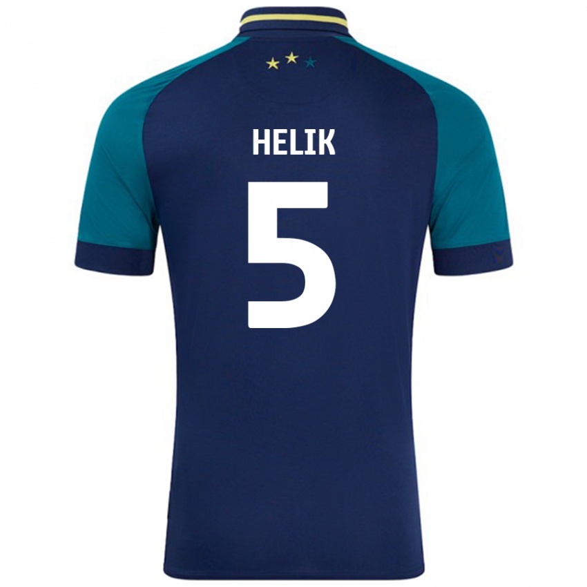 Hombre Camiseta Michal Helik #5 Azul Marino Verde Oscuro 2ª Equipación 2024/25 La Camisa Argentina