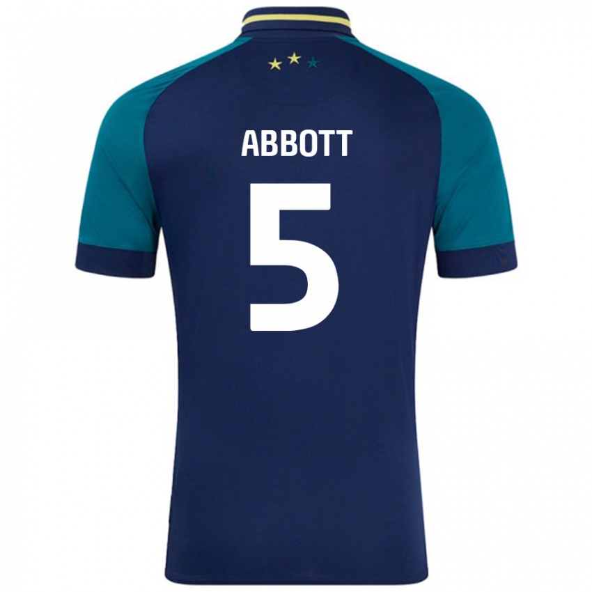 Hombre Camiseta Vicky Abbott #5 Azul Marino Verde Oscuro 2ª Equipación 2024/25 La Camisa Argentina