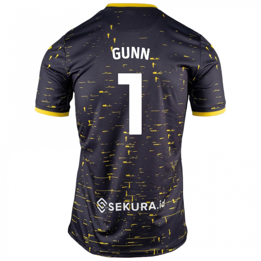 Hombre Camiseta Angus Gunn #1 Negro Amarillo 2ª Equipación 2024/25 La Camisa Argentina