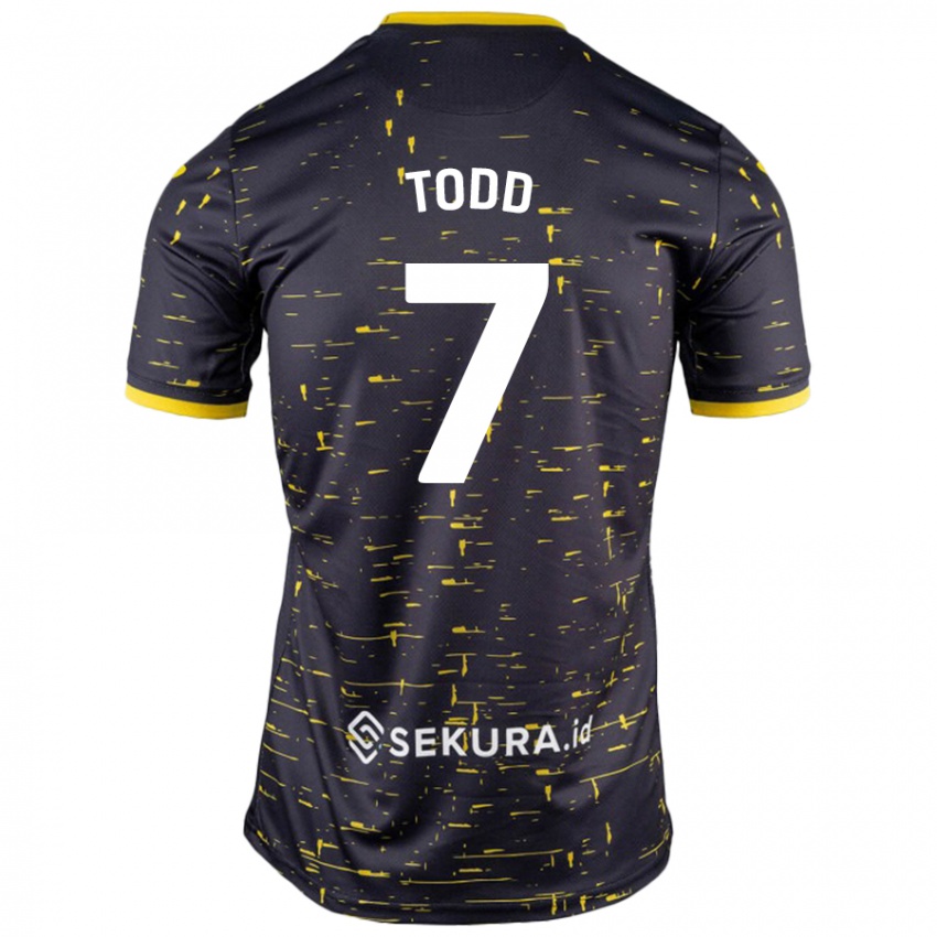 Hombre Camiseta Megan Todd #7 Negro Amarillo 2ª Equipación 2024/25 La Camisa Argentina