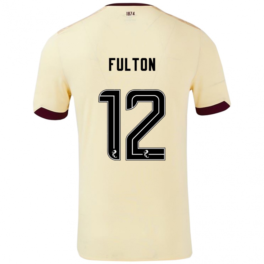 Hombre Camiseta Ryan Fulton #12 Crema Burdeos 2ª Equipación 2024/25 La Camisa Argentina