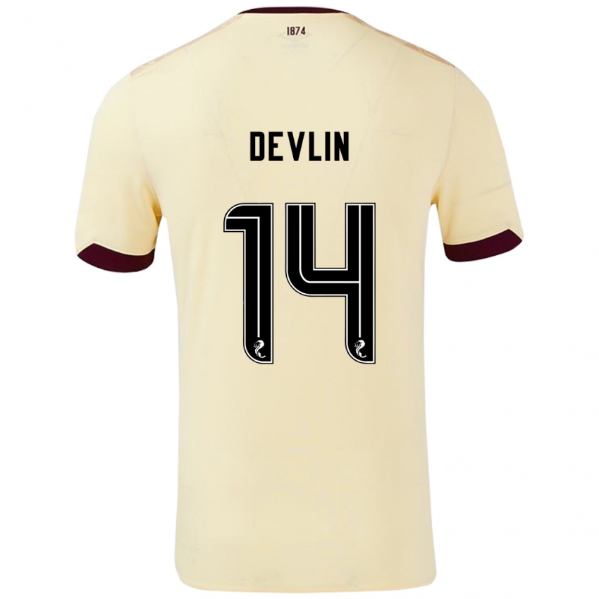 Hombre Camiseta Cammy Devlin #14 Crema Burdeos 2ª Equipación 2024/25 La Camisa Argentina