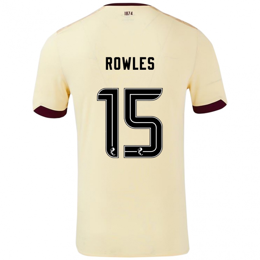 Hombre Camiseta Kye Rowles #15 Crema Burdeos 2ª Equipación 2024/25 La Camisa Argentina