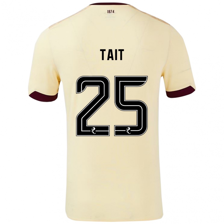 Hombre Camiseta Macaulay Tait #25 Crema Burdeos 2ª Equipación 2024/25 La Camisa Argentina