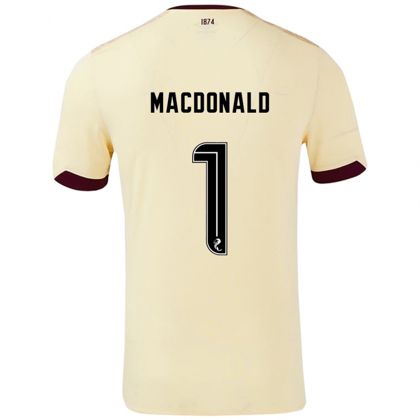 Hombre Camiseta Jamie Macdonald #1 Crema Burdeos 2ª Equipación 2024/25 La Camisa Argentina