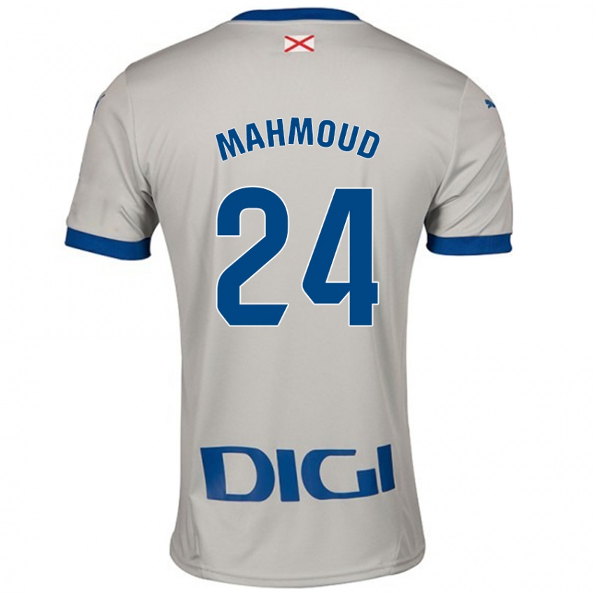 Hombre Camiseta Abdallahi Mahmoud #24 Gris Claro 2ª Equipación 2024/25 La Camisa Argentina