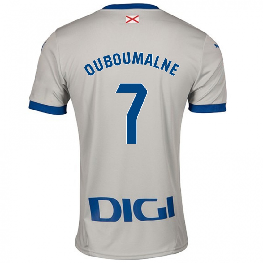 Hombre Camiseta Ibra Ouboumalne #7 Gris Claro 2ª Equipación 2024/25 La Camisa Argentina