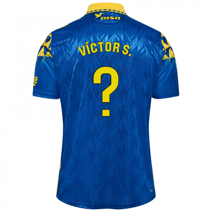 Hombre Camiseta Víctor Sánchez #0 Azul Amarillo 2ª Equipación 2024/25 La Camisa Argentina