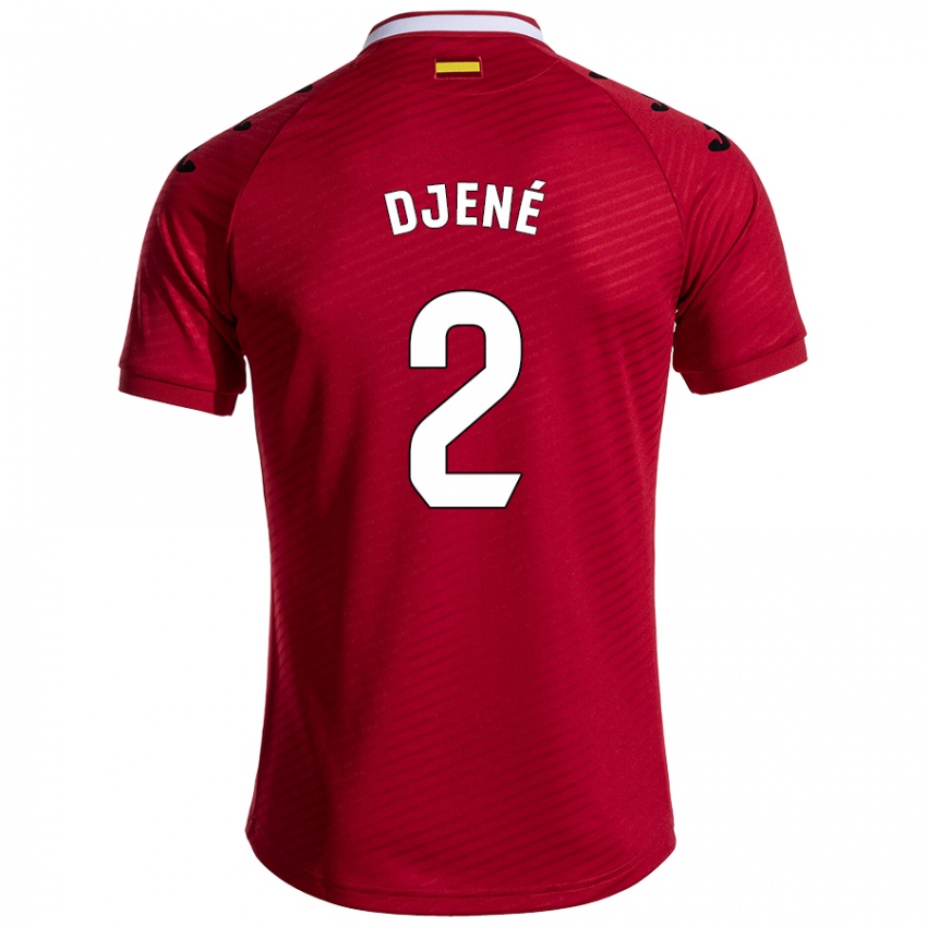 Hombre Camiseta Djené #2 Rojo Oscuro 2ª Equipación 2024/25 La Camisa Argentina