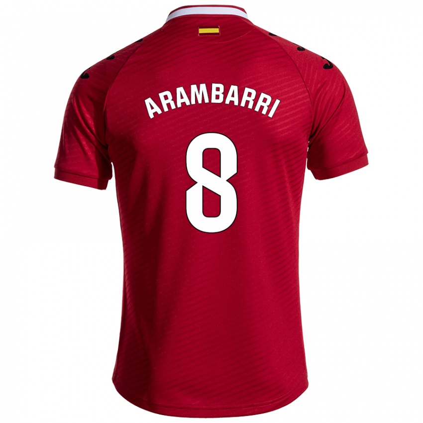 Hombre Camiseta Mauro Arambarri #8 Rojo Oscuro 2ª Equipación 2024/25 La Camisa Argentina