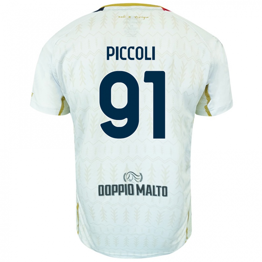 Hombre Camiseta Roberto Piccoli #91 Blanco 2ª Equipación 2024/25 La Camisa Argentina