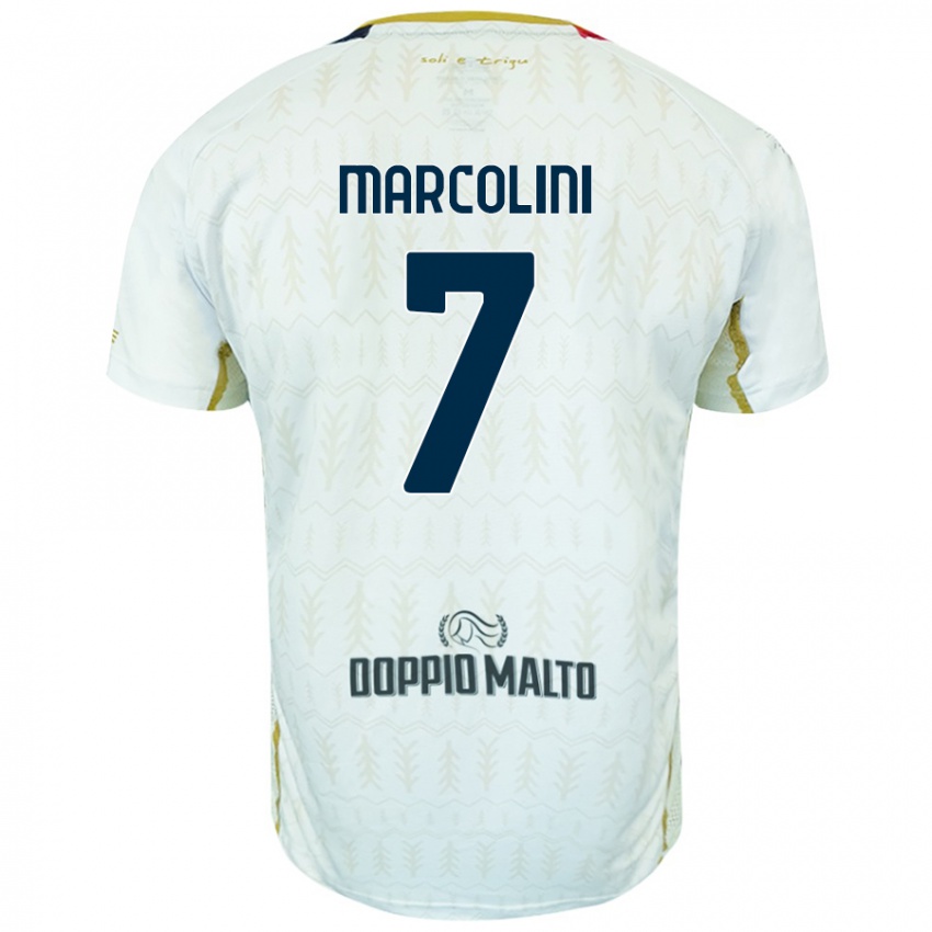 Hombre Camiseta Diego Marcolini #7 Blanco 2ª Equipación 2024/25 La Camisa Argentina