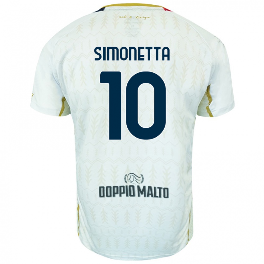 Hombre Camiseta Jacopo Simonetta #10 Blanco 2ª Equipación 2024/25 La Camisa Argentina