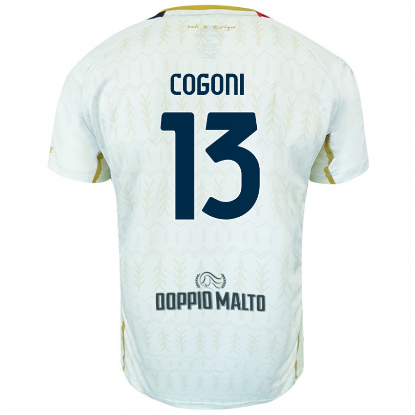 Hombre Camiseta Andrea Cogoni #13 Blanco 2ª Equipación 2024/25 La Camisa Argentina