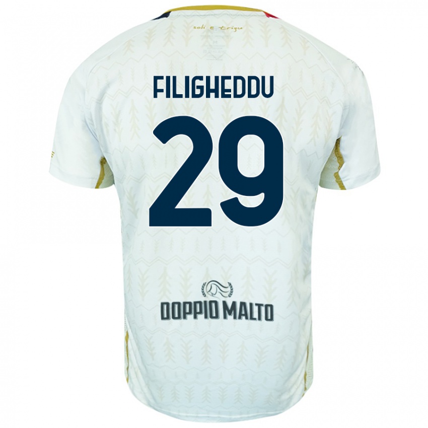 Hombre Camiseta Daniele Filigheddu #29 Blanco 2ª Equipación 2024/25 La Camisa Argentina