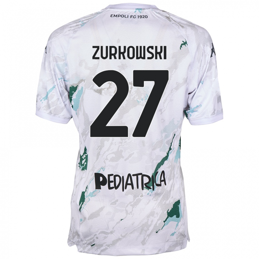 Hombre Camiseta Szymon Żurkowski #27 Gris 2ª Equipación 2024/25 La Camisa Argentina