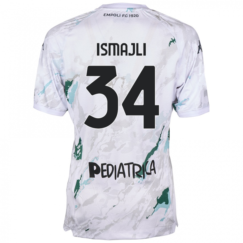 Hombre Camiseta Ardian Ismajli #34 Gris 2ª Equipación 2024/25 La Camisa Argentina