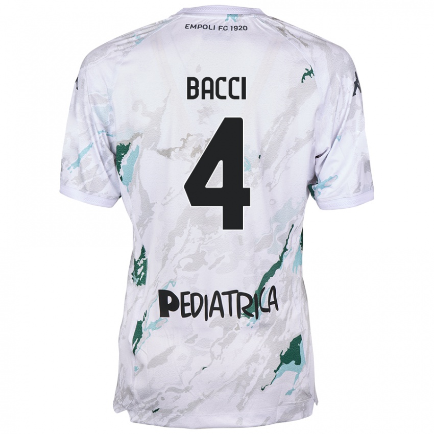 Hombre Camiseta Jacopo Bacci #4 Gris 2ª Equipación 2024/25 La Camisa Argentina