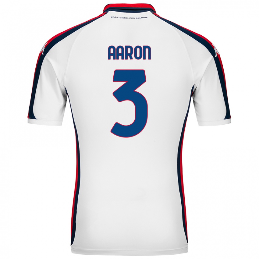 Hombre Camiseta Aarón Martín #3 Blanco 2ª Equipación 2024/25 La Camisa Argentina