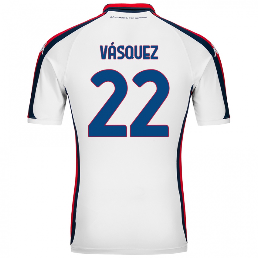 Hombre Camiseta Johan Vásquez #22 Blanco 2ª Equipación 2024/25 La Camisa Argentina