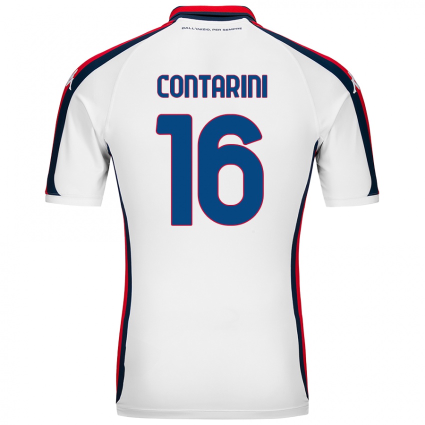 Hombre Camiseta Jacopo Contarini #16 Blanco 2ª Equipación 2024/25 La Camisa Argentina