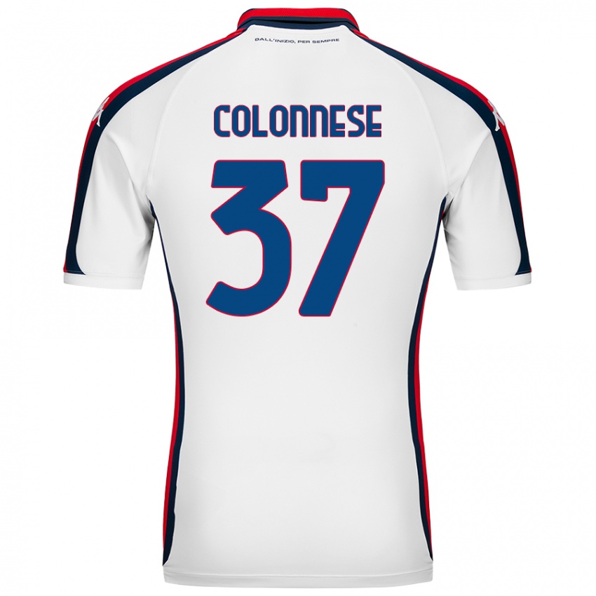 Hombre Camiseta Lorenzo Colonnese #37 Blanco 2ª Equipación 2024/25 La Camisa Argentina