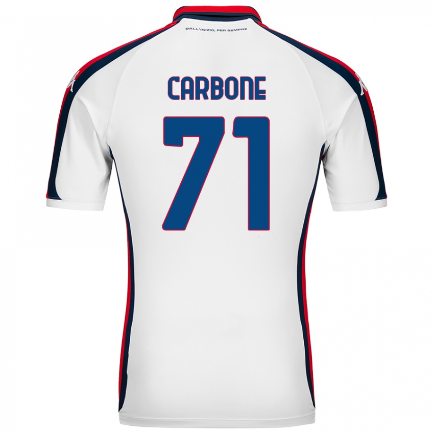 Hombre Camiseta Filippo Carbone #71 Blanco 2ª Equipación 2024/25 La Camisa Argentina