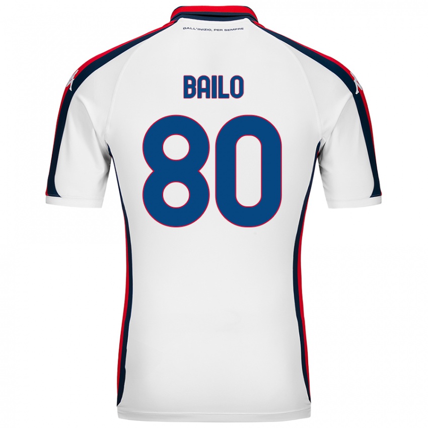 Hombre Camiseta Giorgio Bailo #80 Blanco 2ª Equipación 2024/25 La Camisa Argentina