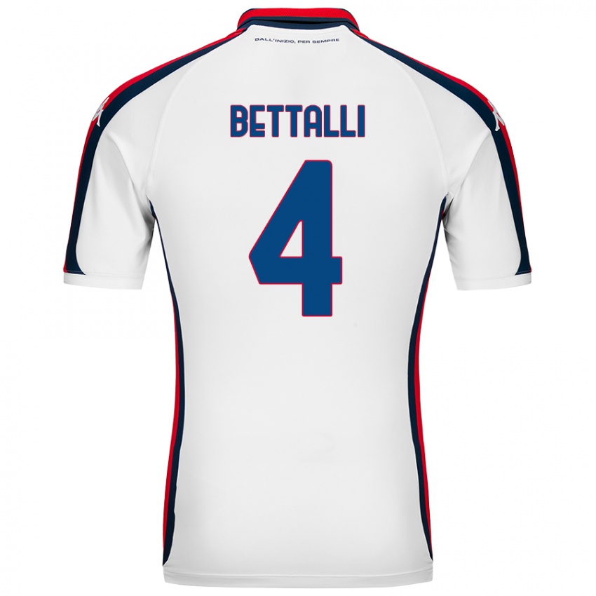 Hombre Camiseta Giorgia Bettalli #4 Blanco 2ª Equipación 2024/25 La Camisa Argentina