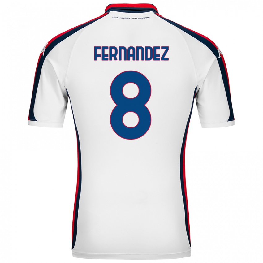 Hombre Camiseta Maria Fernandez #8 Blanco 2ª Equipación 2024/25 La Camisa Argentina