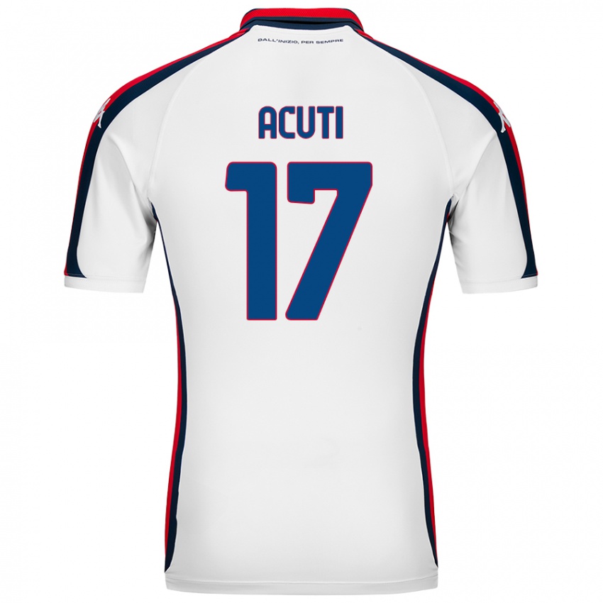 Hombre Camiseta Arianna Acuti #17 Blanco 2ª Equipación 2024/25 La Camisa Argentina