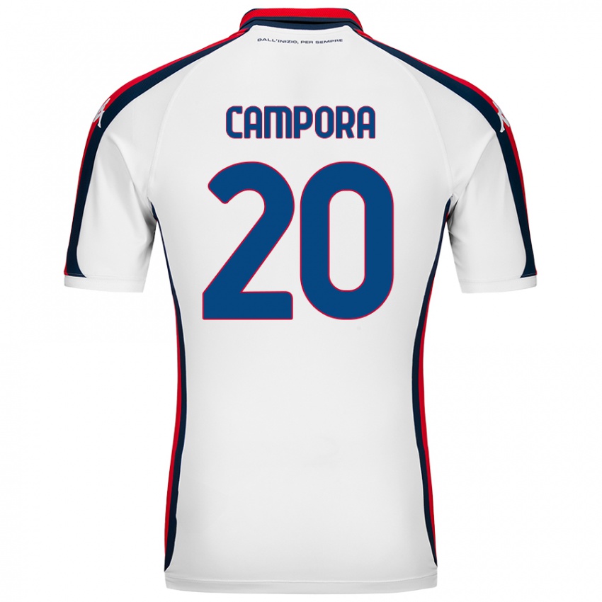 Hombre Camiseta Alice Campora #20 Blanco 2ª Equipación 2024/25 La Camisa Argentina